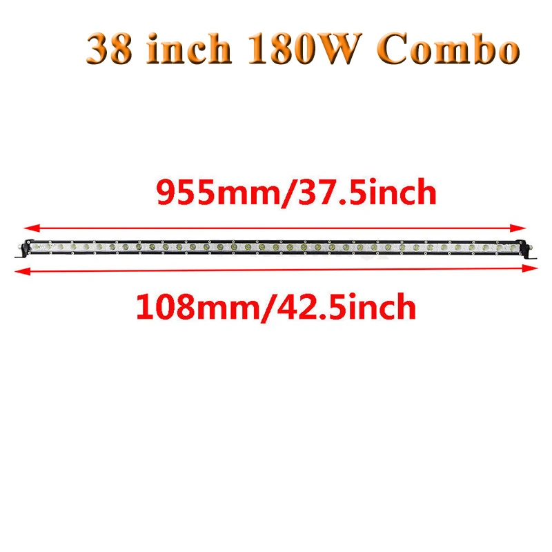 SKYWORLD 7 ''13'' 20 ''25'' 32 ''38'' Однорядный внедорожный светодиодный фонарь для вождения противотуманной фары 30 Вт 60 Вт 90 Вт 120 Вт 150 Вт 180 Вт 4x4 4WD