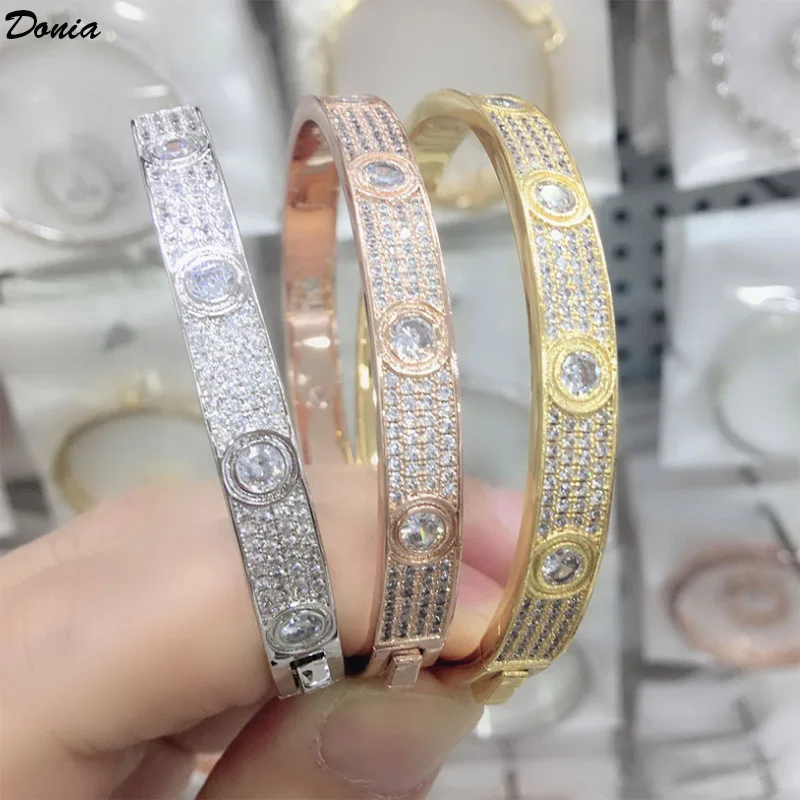 

Donia Jewelry Fashion classic copper bracelet jewelry set with ring Perfect zircon bride jewelry set Love bracelet & ring luxury