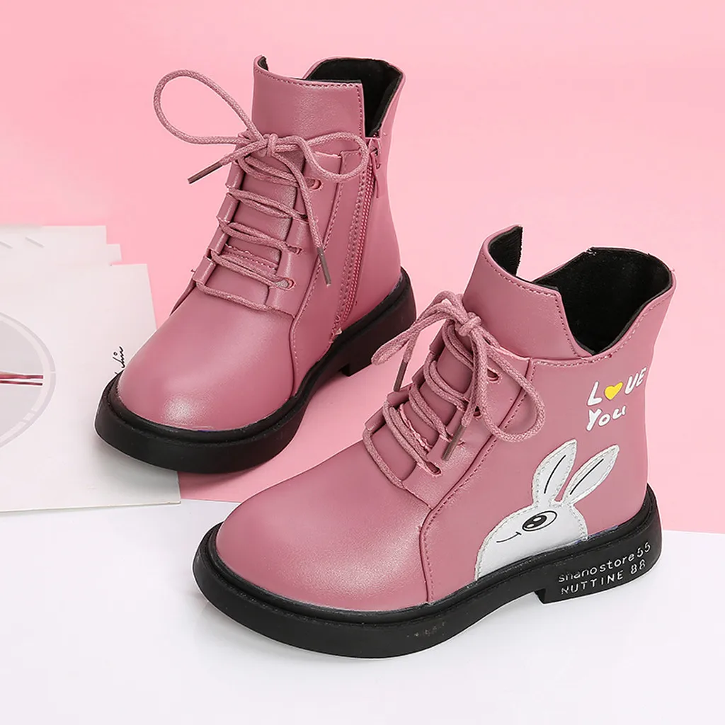 winter boots Children Baby toddler girl boots princess Cartoon Shoes Leather Winter Cotton Warm winter boots kids#Y3