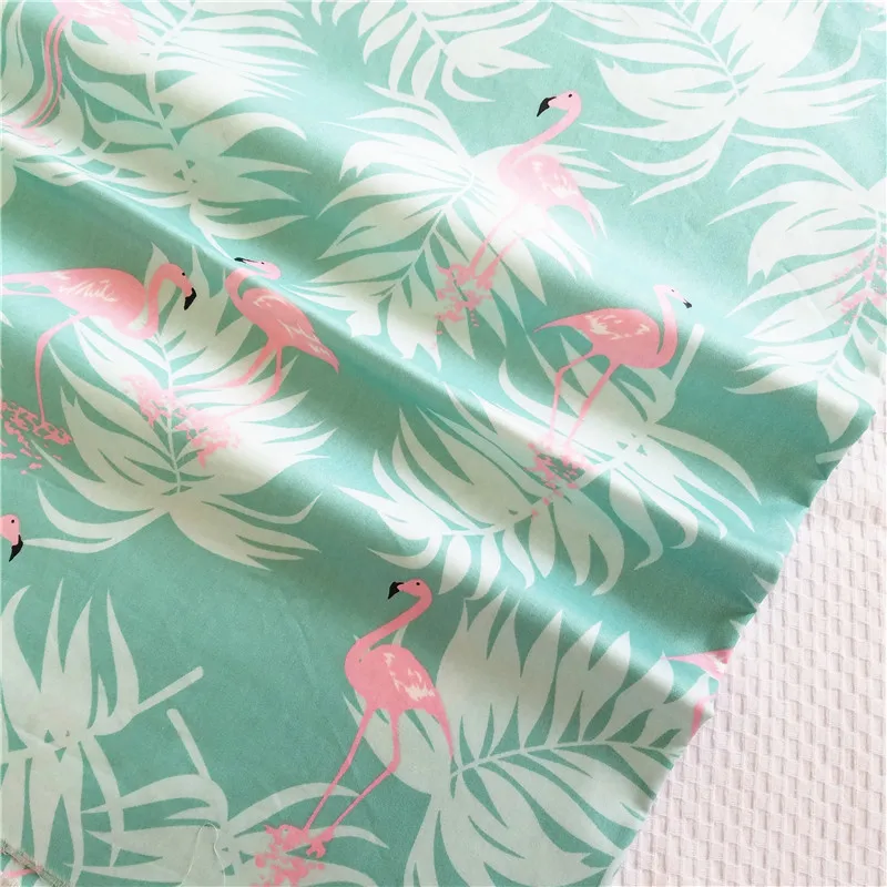 100% хлопок поплин ткань с принтом фламинго мультяшным для платья рубашка ручной