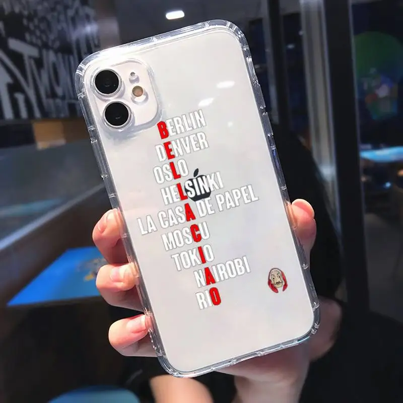 

Spain TV Money Heist House Paper Phone Case Transparent soft For iphone 5 5s 5c se 6 6s 7 8 11 12 plus mini x xs xr pro max