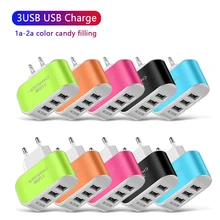 3 Ports 3.1A Triple USB Port Wall Home Travel AC Charger Adapter US EU Plug Mobile Phone Charger Dropshipping