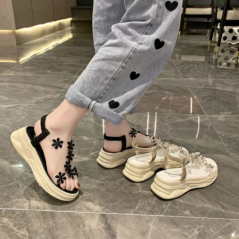 

Roman Sandals Fashion Womens Shoes 2021 Summer Heels Espadrilles Platform Suit Female Beige Med Clogs Wedge Gladiator Luxury Gir