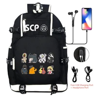 hot game spc backpack shoulder travel bag rucksack bookbag usb port black knapsack for men teens kids students