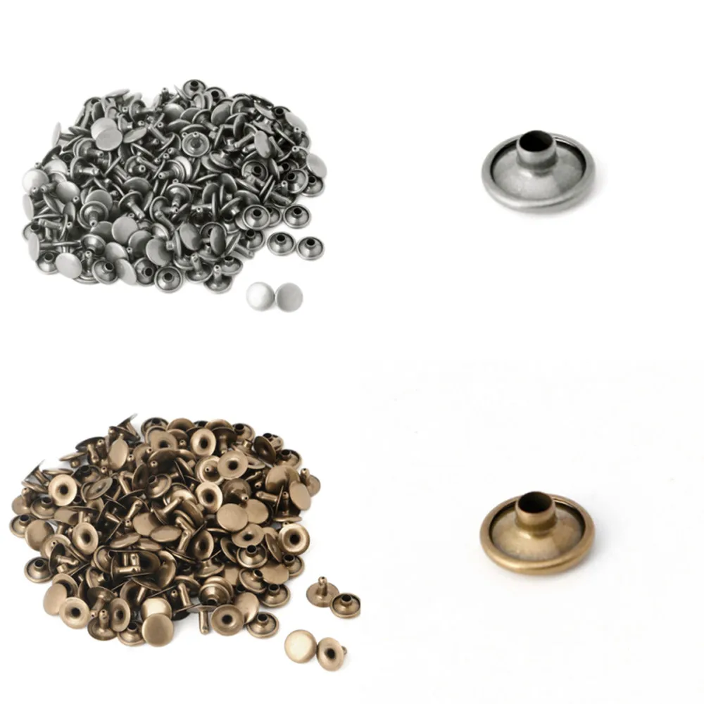 Кожаные изделия 100 шт. двойная крышка трубчатые заклепки для быстрого шитья