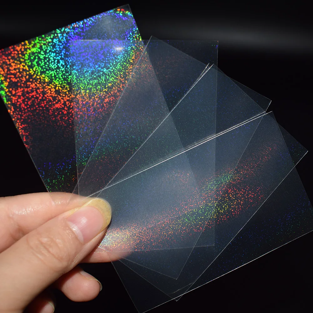 100pcs 57x87mm Quicksand Small Card Transparent Laser Clear Sleeves Korea Idol Photo Protector Trading Cards Shield Cover | Спорт и