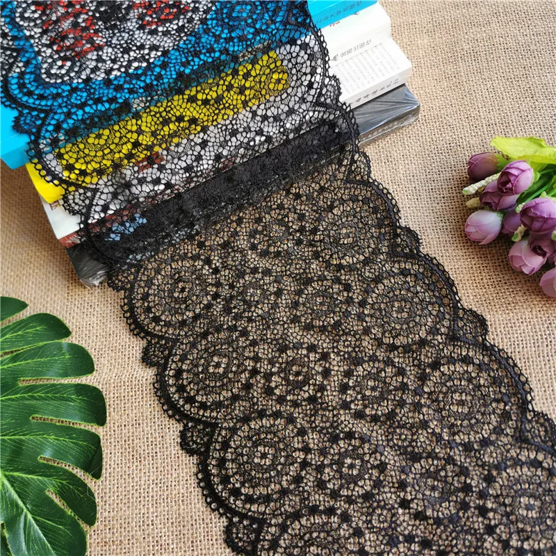 E2238 * 18 см кружевная эластичная ткань лента для свадебного декора белого цвета с