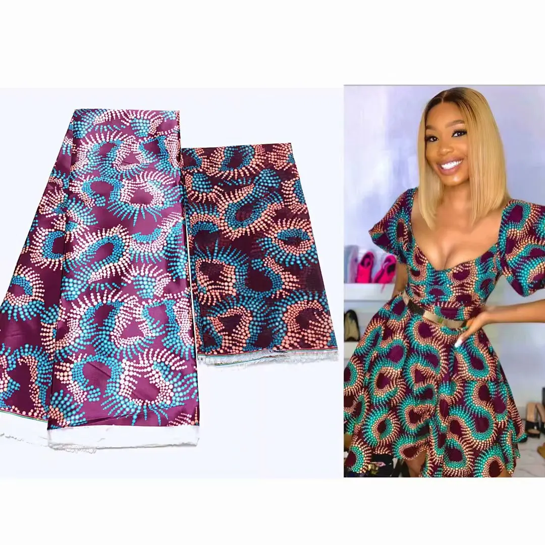 Африканская шелковая восковая ткань 2020 Высококачественная шифоновая парчовая
