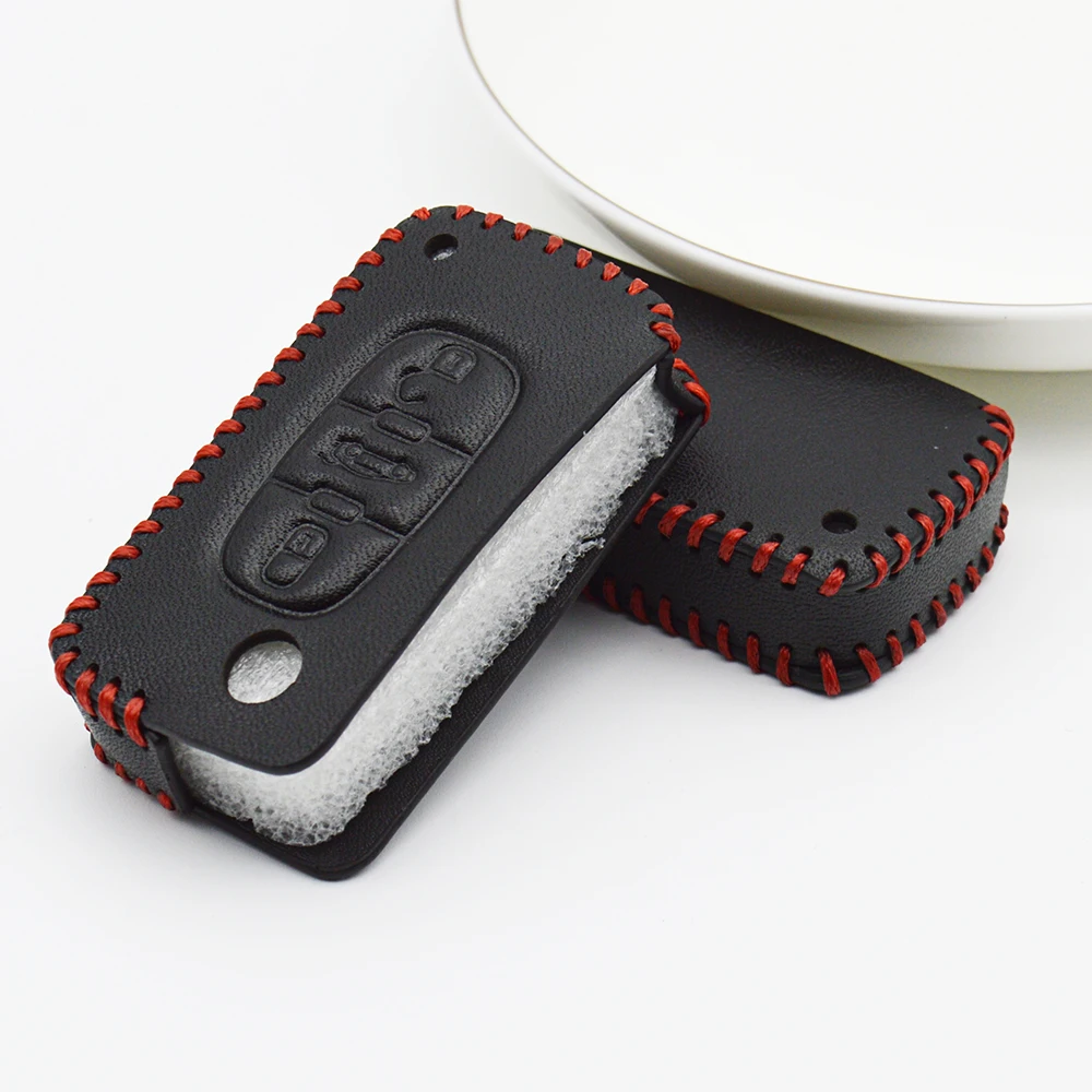 Кожаный чехол для ключей Peugeot 107 207 208 2008 301 307 308 407 508 5008 807 Rifter Expert Boxer Key Shell Styling |