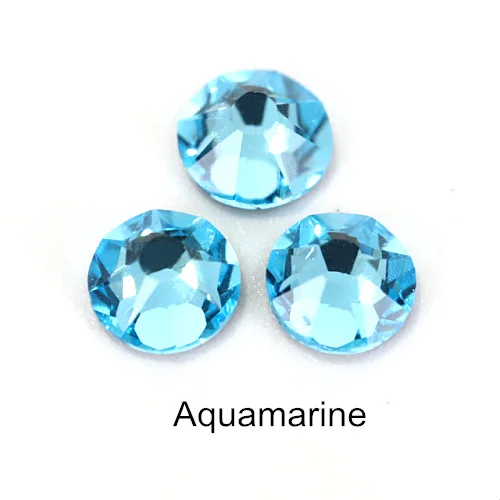 Aquamarine 144 шт цветные горячие ремонтные стразы, платья, свадебные платья, украшения, 16cut 8 Big 8 Small Iron Stone, стразы горячей фиксации Y3836 - Цвет: Aquamarine