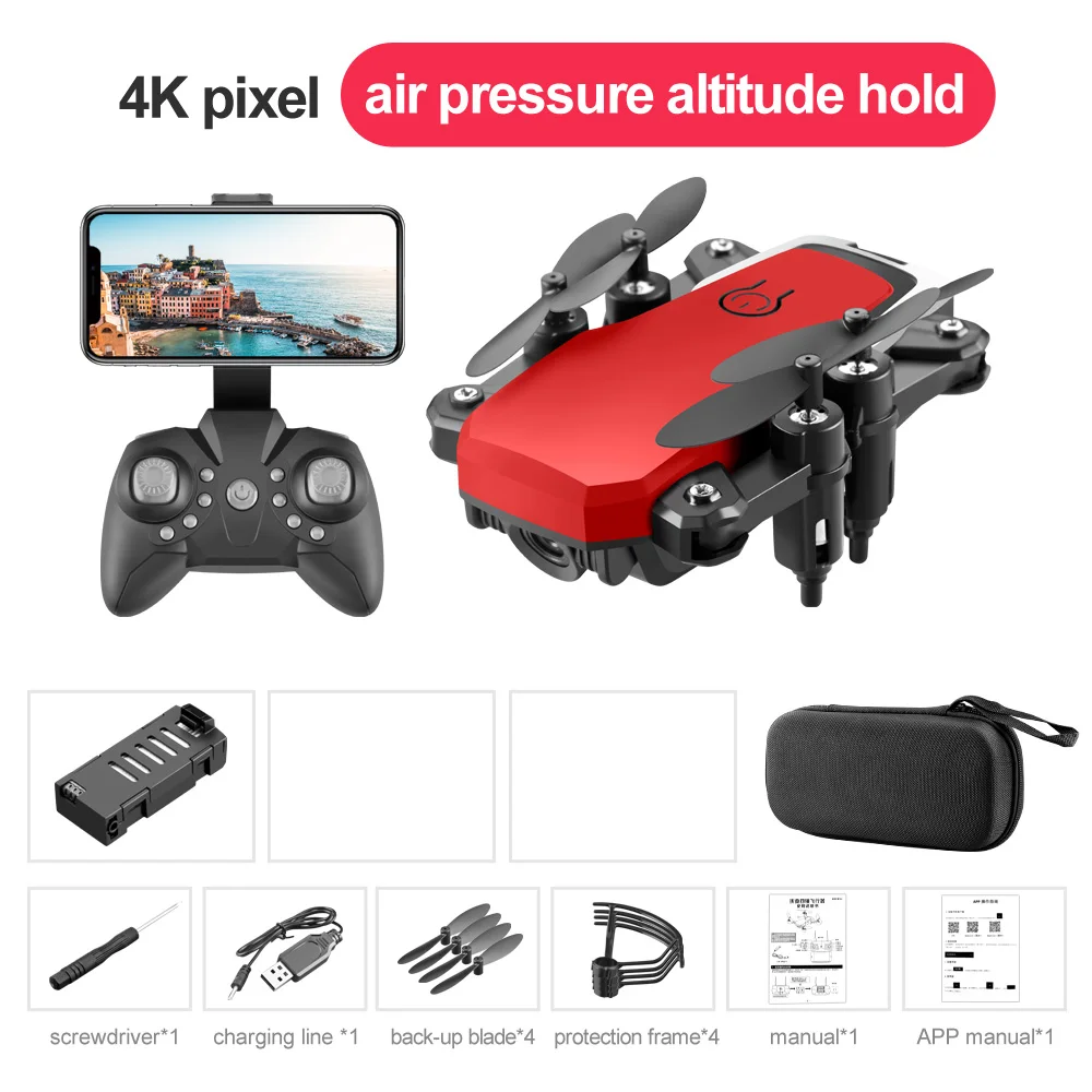 4K Red EBOYU обновленный LF606S 2,4 ГГц мини складной Радиоуправляемый Дрон 4K WiFi FPV HD камера высота удержания Безголовый режим один ключ возврат RC Квадрокоптер - Цвет: 4K Red