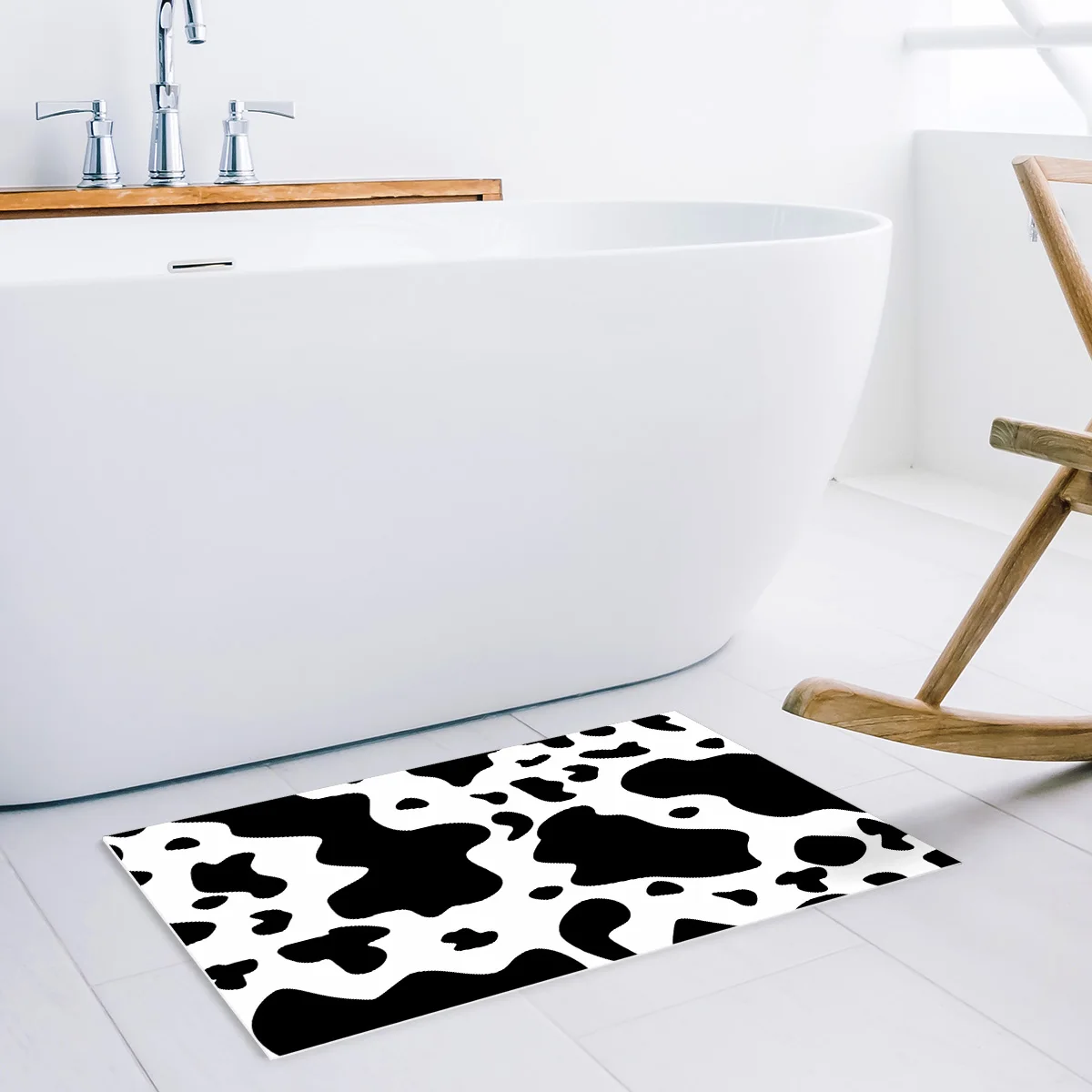 Кухонный коврик с текстурой коровы дверной для украшения дома Противоскользящие