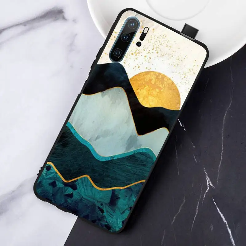 

Mountain Marble Moon aesthetics Phone Case For Huawei honor Mate P 10 20 30 40 i 9 8 pro x Lite smart 2019 nova 5t
