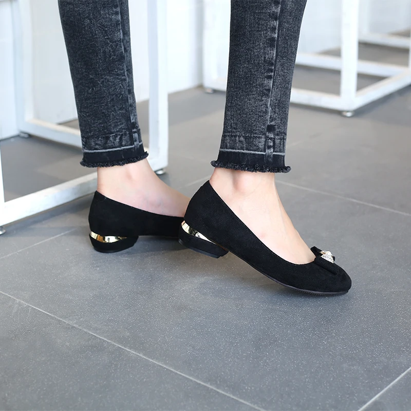 Женские замшевые туфли YMECHIC синие черные оранжевые вечерние лодочки на низком