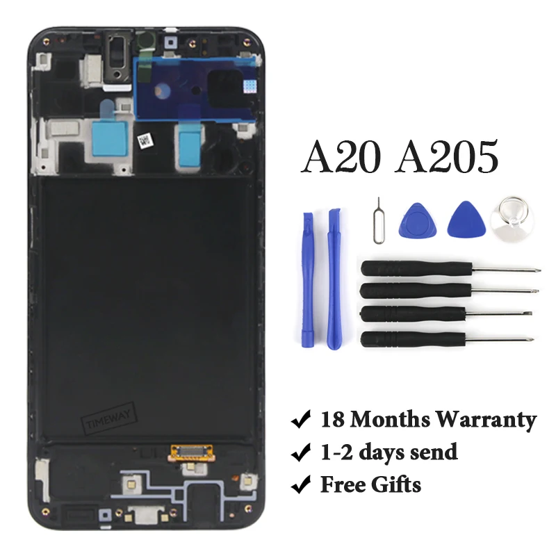 OEM Highcopy Screen For Samsung A20 A205 A205G A205F LCD Display Touch Screen Digitizer Glass Assembly + Tools