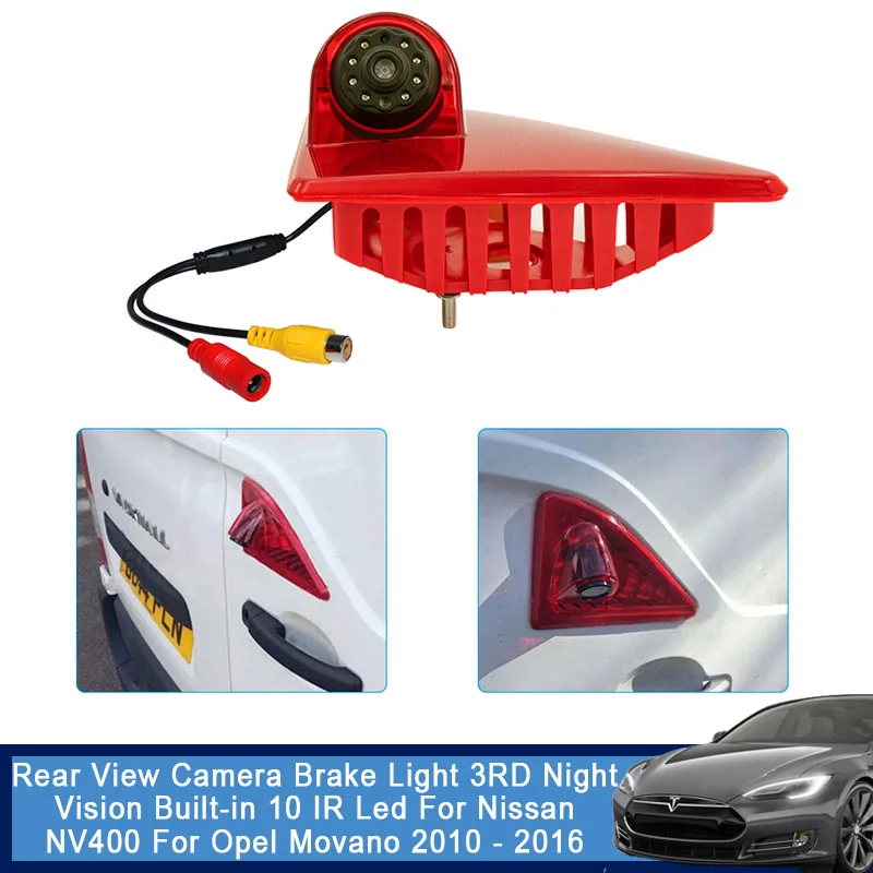 

Автомобиля заднего вида Камера тормозной светильник 3RD Ночное видение Встроенный 10 ИК-подсветкой для Nissan NV400 для Opel Movano 2010 - 2016
