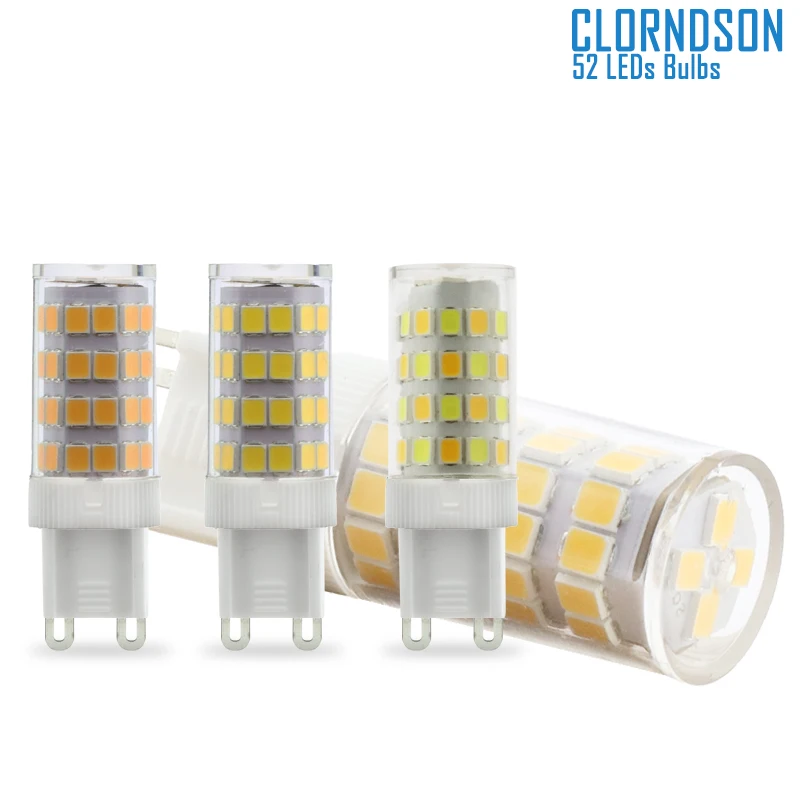 

Changeable LED G9 Base 52 Leds Corn Light Bulb AC 220V LED Lamps Spotlight Chandelier Replace Equivalent 50W Halogen Bulbs