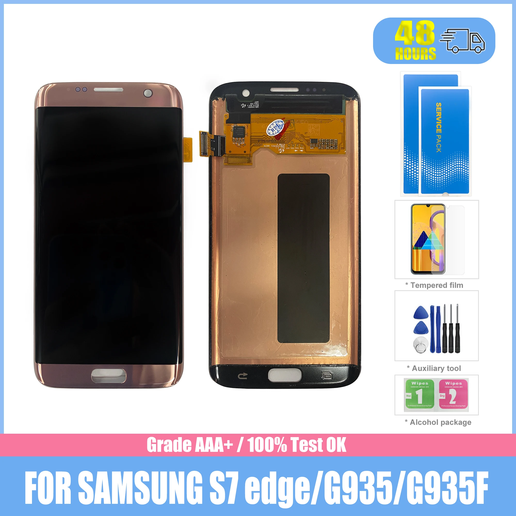 

SUPER AMOLED 5.5 "mit Brennen Schatten LCD mit rahmen For SAMSUNG Galaxy S7 rand G935 G935F Display Touchscreen digitizer Montag