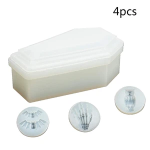 Силиконовые формы для эпоксидной смолы, форма для гроба, безделушка, летучая мышь, Сова, Череп, форма для рук, брелок, свеча, глина, набор инструментов для творчества