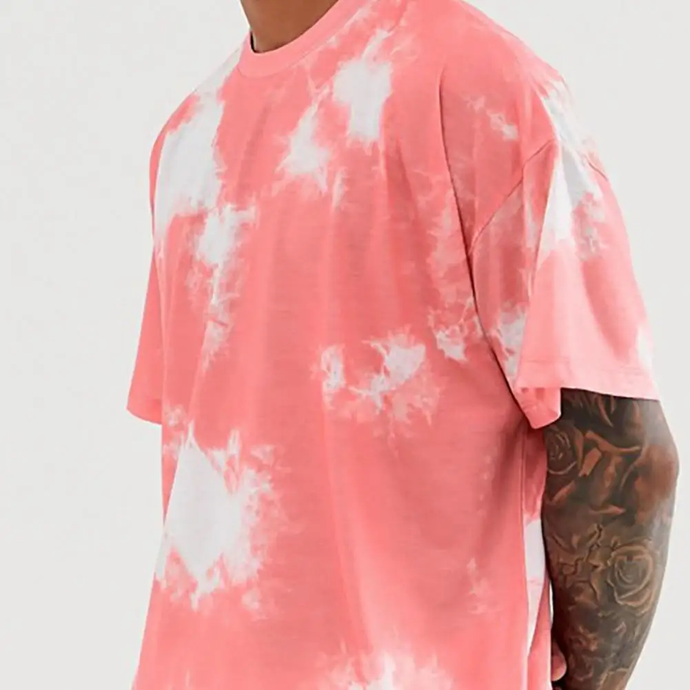 

Mens T-shirt Short Sets Short Sleeve Tie-Dye Print Leisure Male Tshirts 2 Piece Outfit Set Summer Casual Tops Tees Clothing