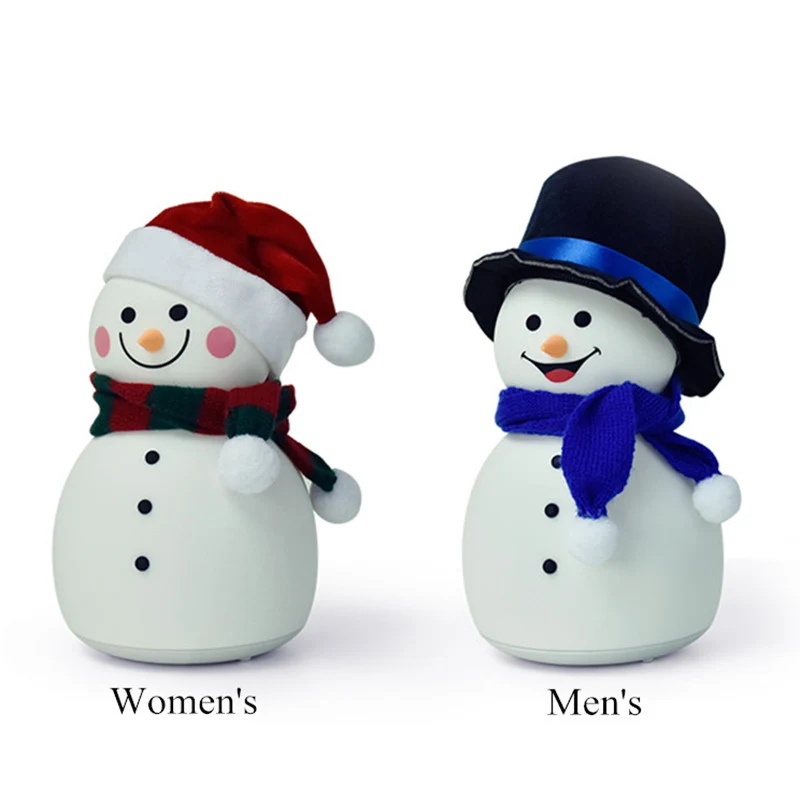 

Snowman USB Night Light Christmas New Year Cartoon Silicone LED Music Mode 7 Color Changing Lamp Hogard