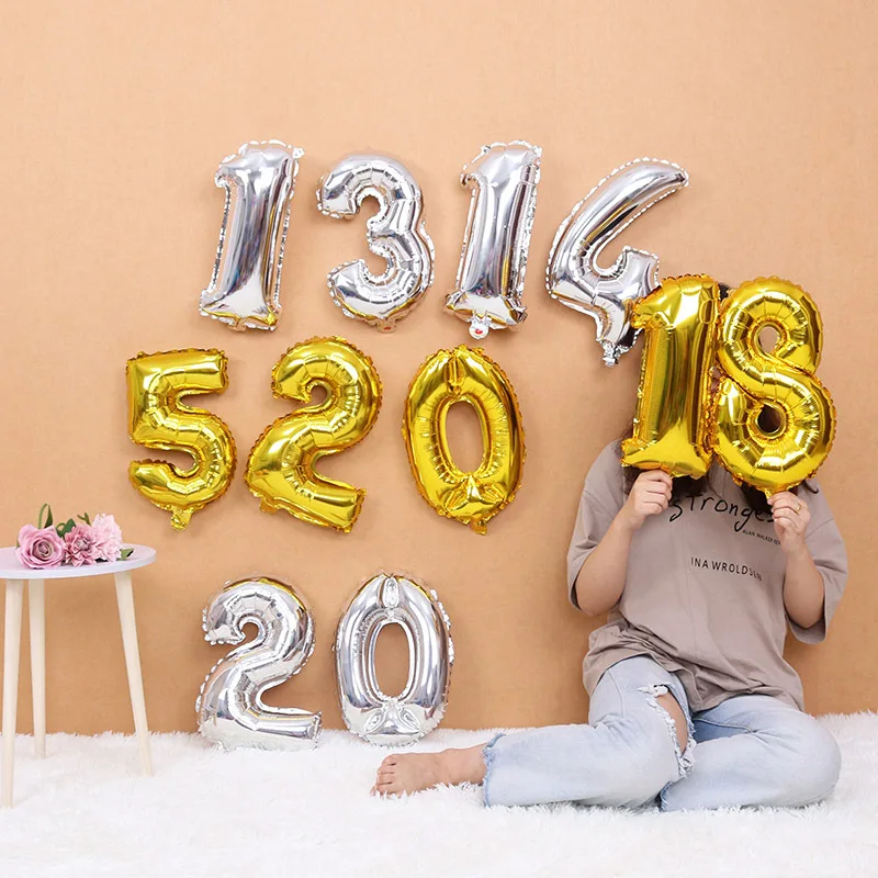 Шары с цифрами на день рождения 16 дюймов фигурные шары украшение для дня свадьбы