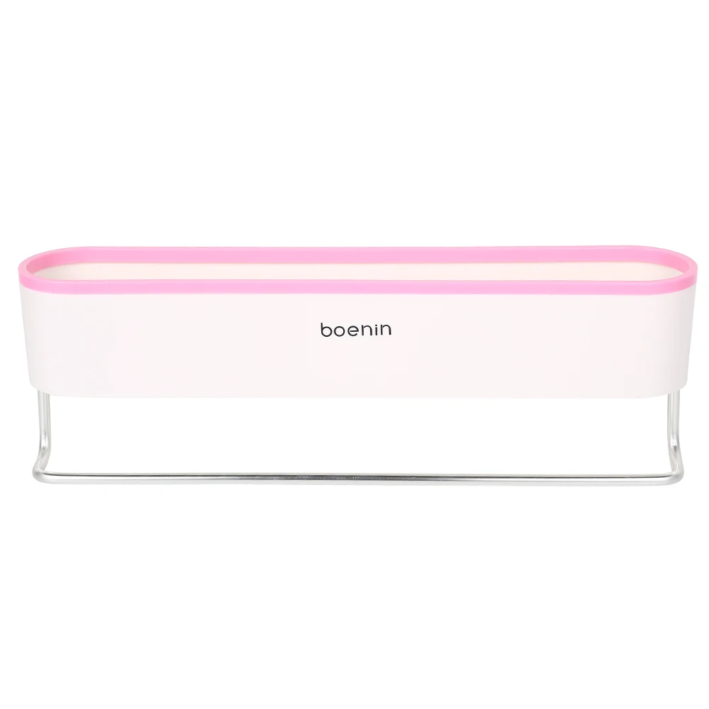 

Wall-Mounted Non-Perforated Toilet Bathroom Shelf Storage Rack Shampoo Rack With Towel Bar Kitchen Bathroom Storage Accessories