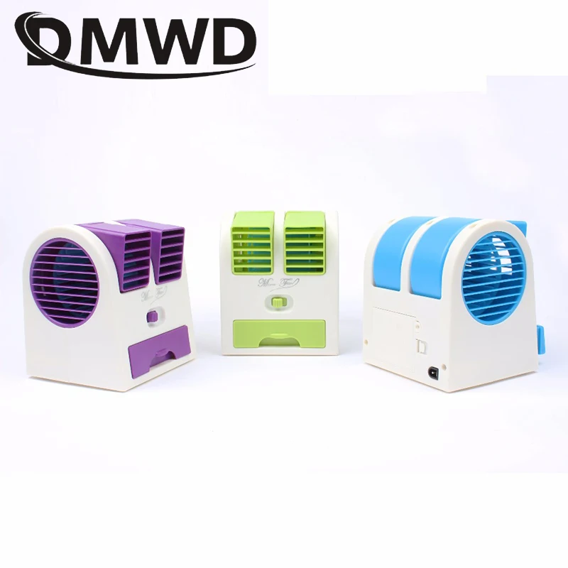 DMWD USB Батарея двойного назначения мини Кондиционер охлаждающий вентилятор