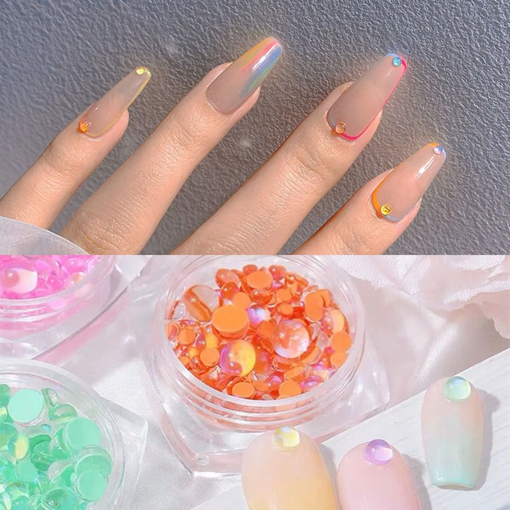 

Mermaid Aurora Diamond Angel Tears Nail Art Decorations Beads Mixed Nail Art Round Diamond Mini Nail Rhinestones Manicure