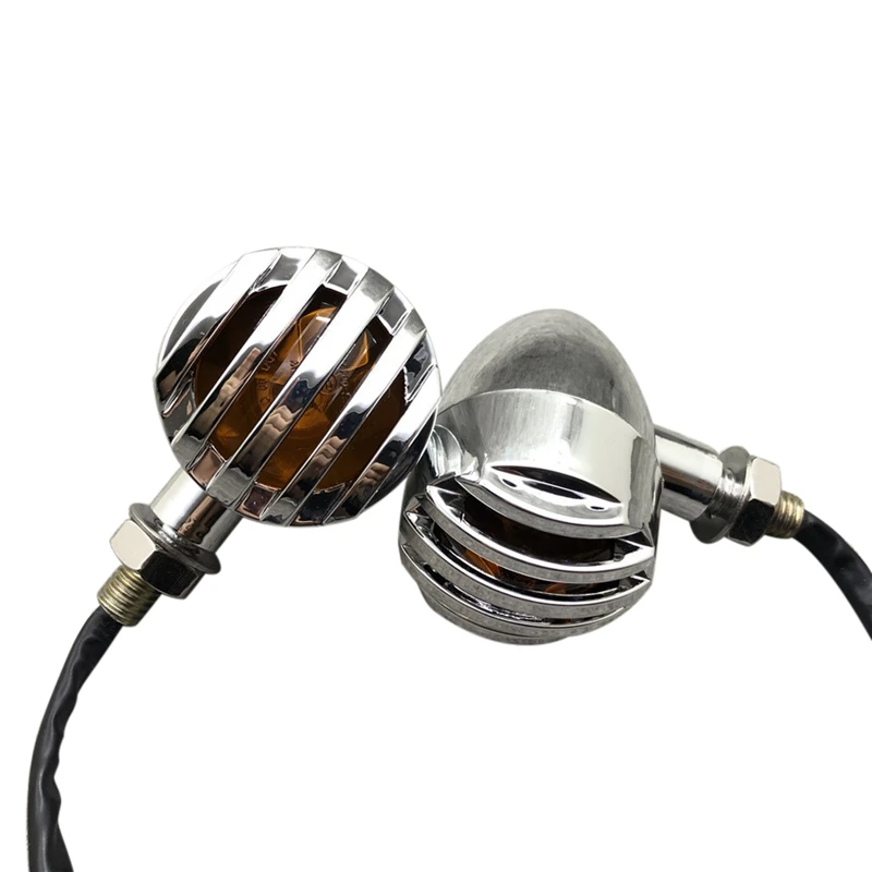 

Universal Motorcycle Chrome Turn Signal Indicator Lamp Light for Chopper Custom