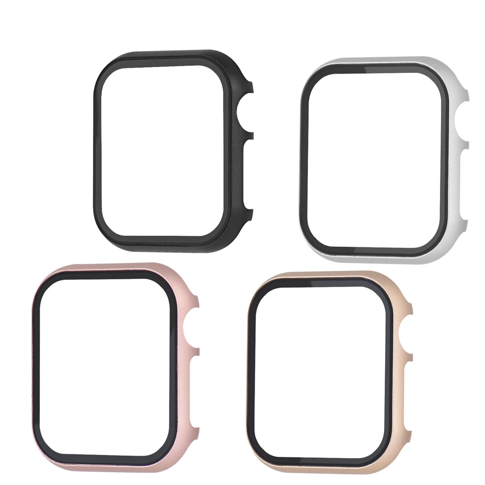 Металлический корпус Защитная пленка для экрана Apple Watch Series 4 3 2 1 для iWatch 44/40/42/38 мм полный защитный бампер