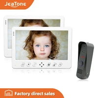 jeatone 10 video intercom doorbell door phone ir night vision cmos camera home security system 1 to 2 video doorphone intercom