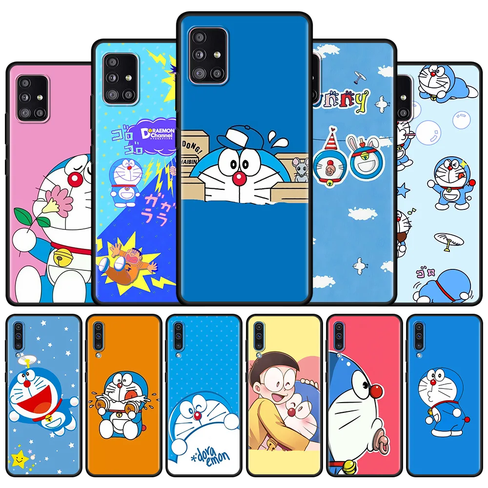 

Cute Doraemon Cartoon Phone Case For Samsung Galaxy A51 A21s A12 A71 A31 A52 A32 5G 4G A02s A72 A41 A11 A51 A42 Back Cover