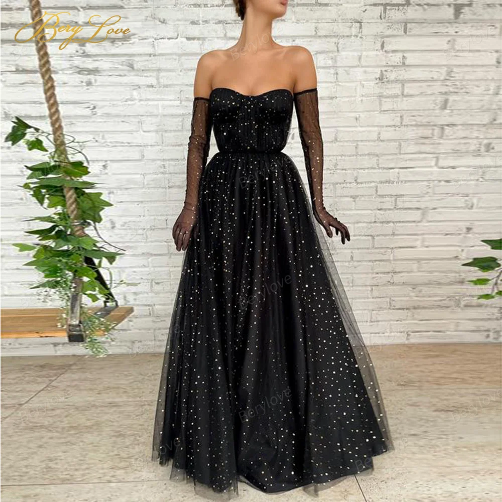 

Black Shiny Evening Dress Long tube sequin Prom Dress Elegant Christmas Party Dress Women Formal Gowns Evening Dresses vestidos
