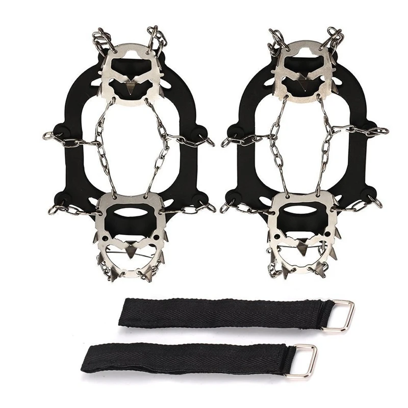 Ледяные снежные ручки анти скольжения обувь кошки 18 зубов из нержавеющей стали