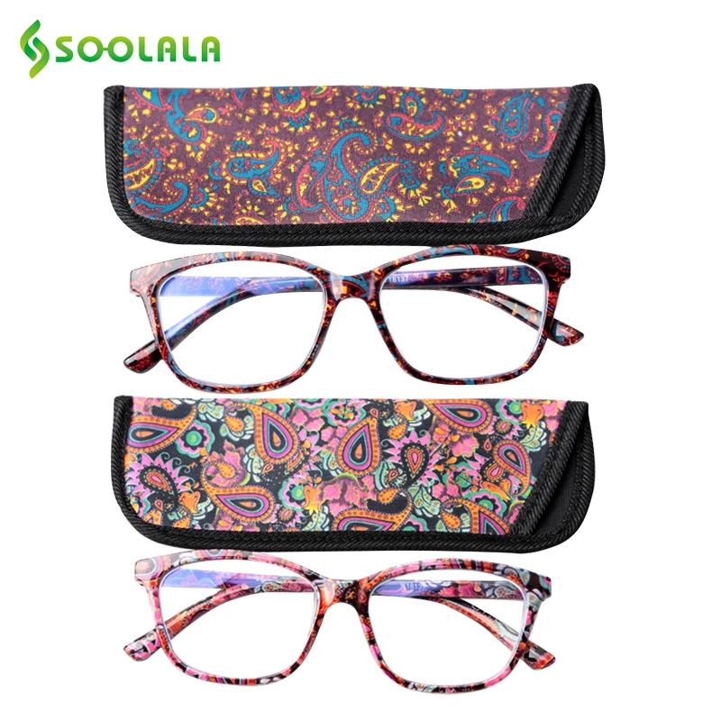 Очки для чтения женские с защитой от сисветильник света и цветочным принтом -