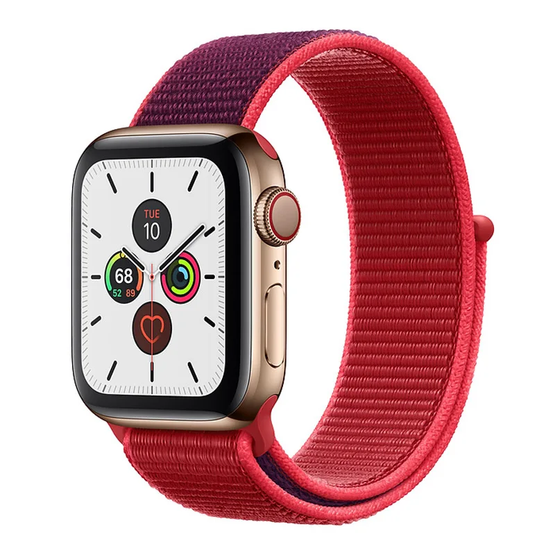 official Red Ремешок для apple watch 5 44 мм 40 мм 42 мм 38 мм iwatch Series 3 2 1 нейлоновый спортивный ремешок для часов Браслет apple watch 5 4 band - Цвет ремешка: official Red
