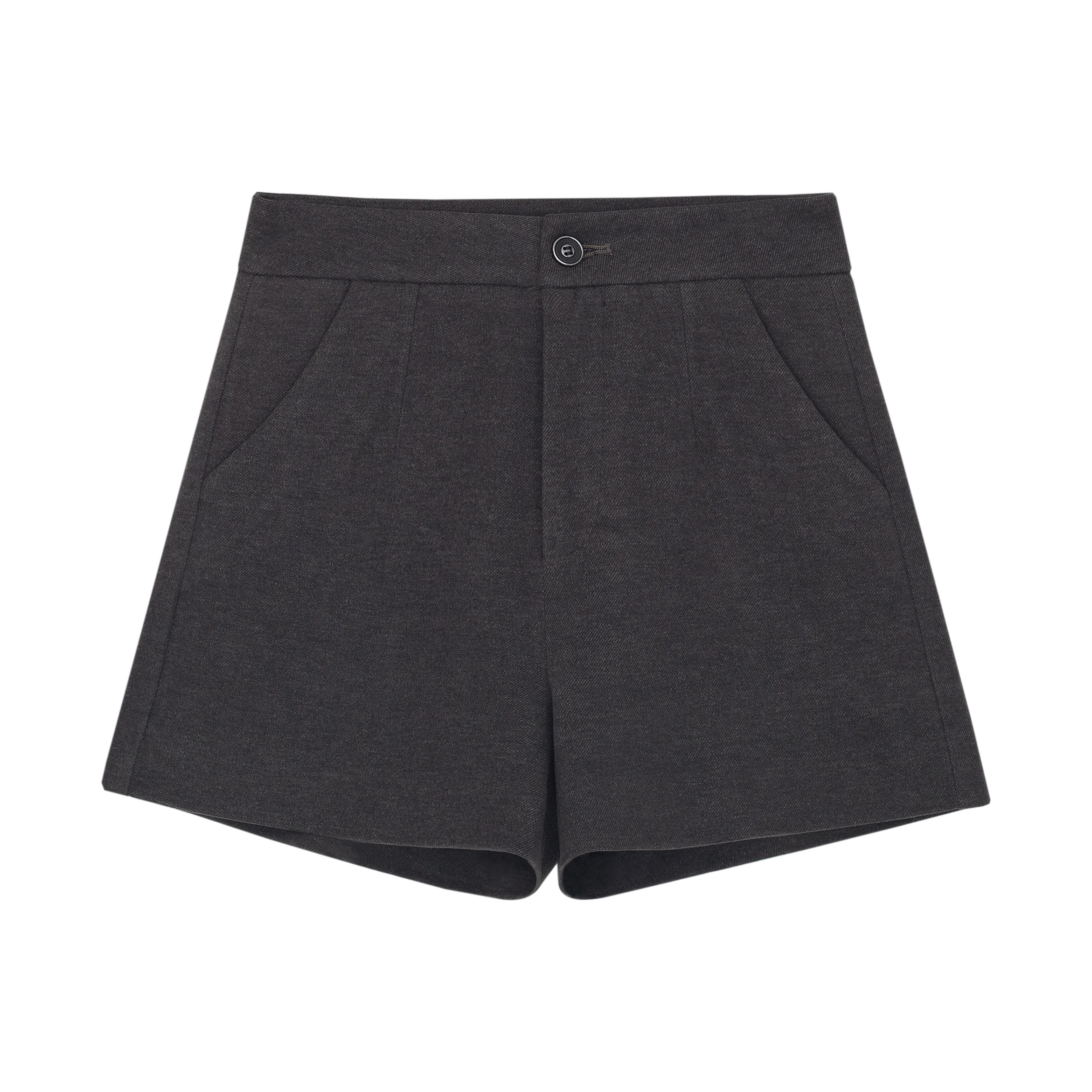 

Korean button casual shorts 2021 Luxury Designer High Waist Wide Leg grey and black women's shorts