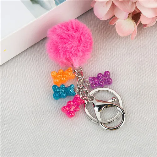 as picture 1 шт. Gummy Bear брелок Flatback смола подвеска амулеты красочные сумки брелок для женщин - Цвет: as picture