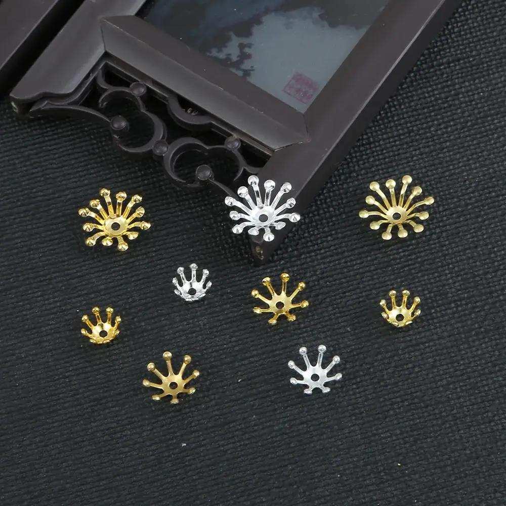 20 шт латунные золотые серебряные полые цветочные концом бусины колпачок для DIY