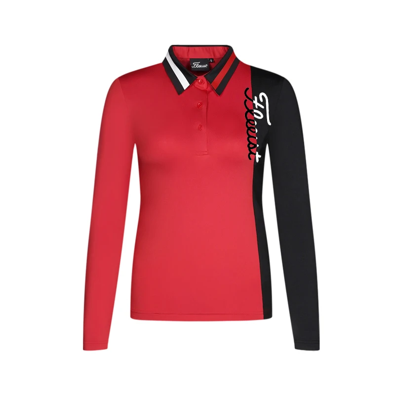 

2021 Autumn Women's Golf T-shirt Summer Sports Long Sleeve Shirt Golf Apparel Breathable Quick Dry Polo Shirt for Ladies