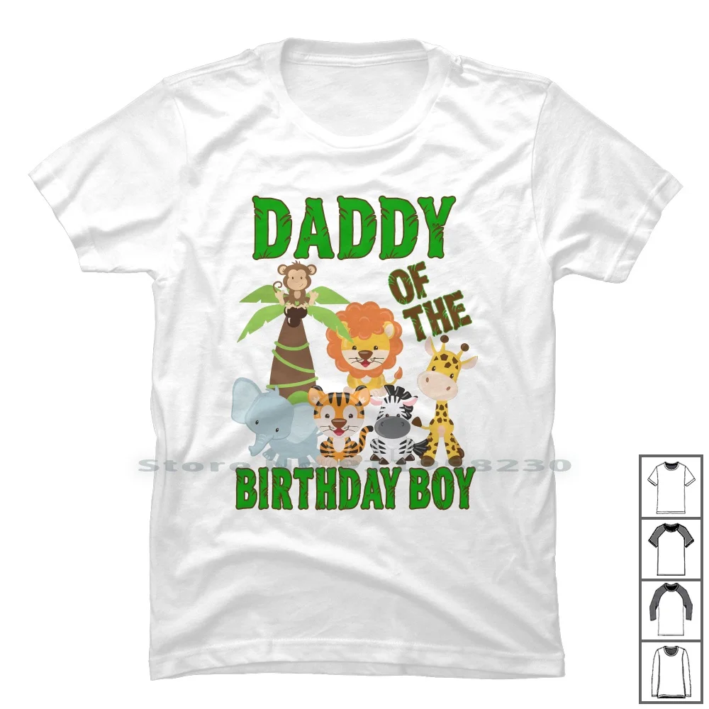 

Jungle Design For Baby Boy Daddy T Shirt 100% Cotton Birthday Party Birthday Jungle Design Party Daddy Sign Desi One Day Dad Ba