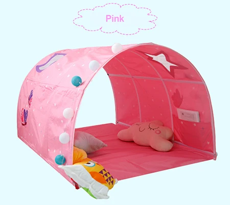 LJC0012-Pink star Портативный детский игровой домик, складной домик, украшение для комнаты, палатка для ползания, туннель, игрушка, мяч, бассейн, кровать, палатка - Цвет: LJC0012-Pink star