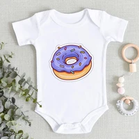 donuts print ribbed baby bodysuit fine cozy summer newborn baby clothes fashion funny infant outfits casual roupas bebe menina