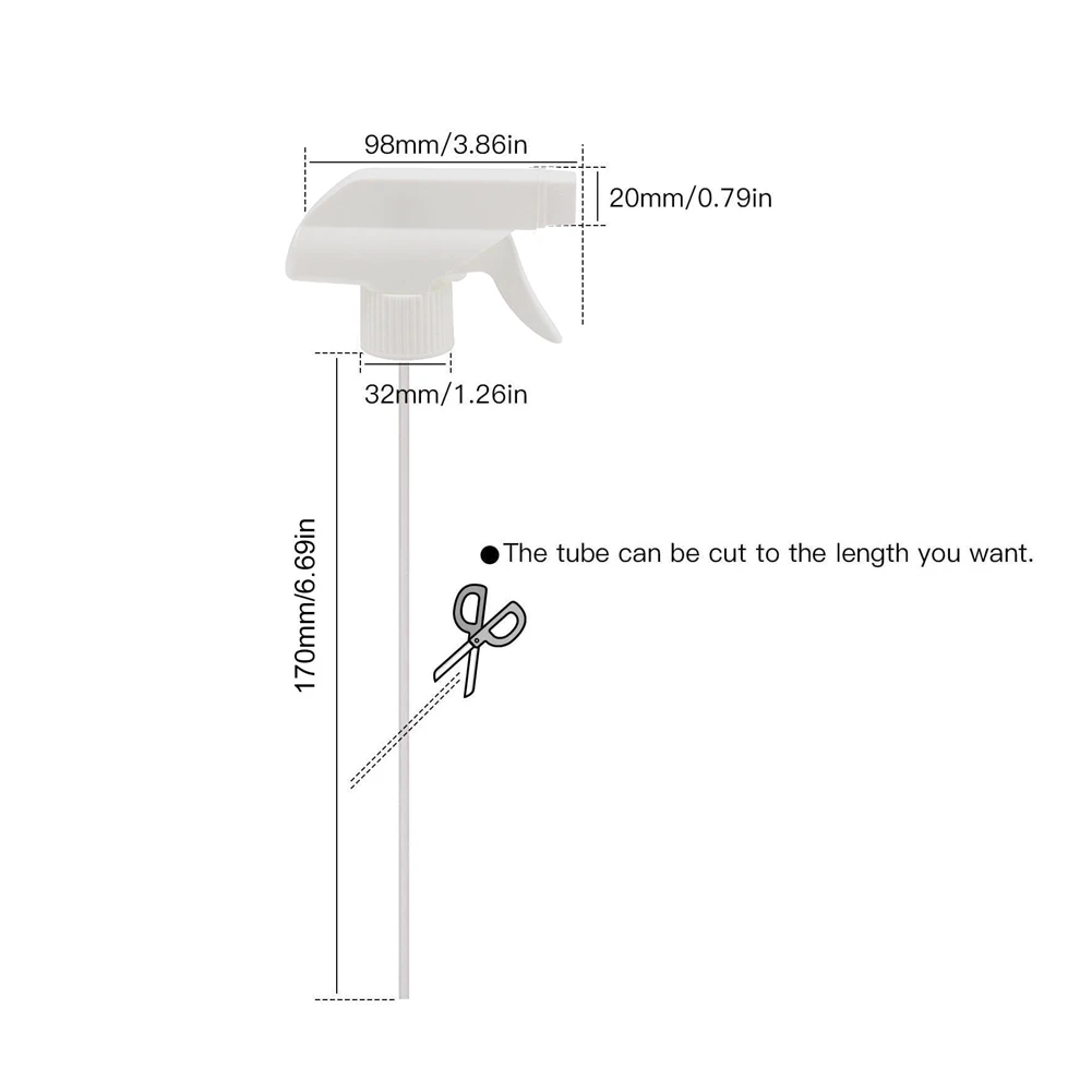 

4PCS Sprayer Bottle Trigger Nozzles Replacement Plastic Stream Sprayer Heads Tops White For Bottle Container Mist Sprayer Pump