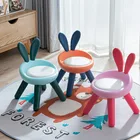Пластик табурет со спинкой Поддержка, Нескользящие 4-мастер-табурет для детей ясельного возраста, Детские милые животные кролик стул