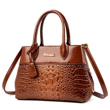 Vintage Alligator Women Handbags Designer Lady Hand Bags Luxury Crocodile Pu Leather Shoulder Crossbody Bags Large Tote Bag 2022
