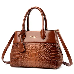 vintage alligator women handbags designer lady hand bags luxury crocodile pu leather shoulder crossbody bags large tote bag 2022 free global shipping