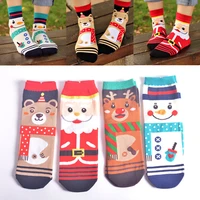 cartoon winter xmas unisex pattern printed anti sweat soft ankle socks woman socks winter christmas gift