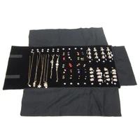 multi function earrings necklace ring storage roll bag jewelry travel portable retain roll bags exhibition package